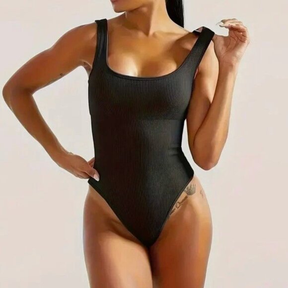 Bundle: Round Neck Hollow Chest Sexy Bodysuit | XS | Form-Fitting Stretch NWOT - Picture 7 of 11